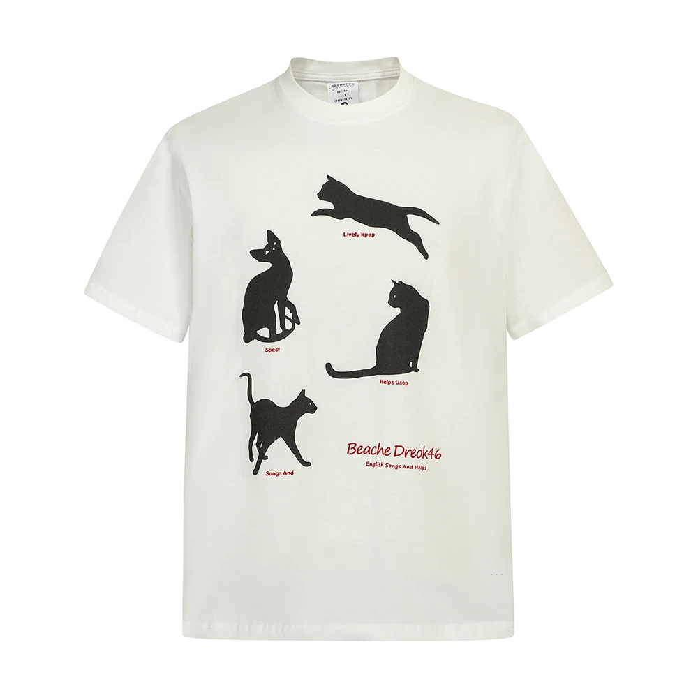 Black Cat Silhouette Printed Short Sleeve Men's T-shirt offers a comfortable and stylish casual look. Perfect for everyd — photo 16