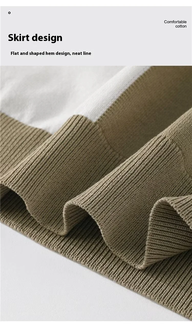 Title 7, Design Light Luxury Contrast Color Knitted Stri...