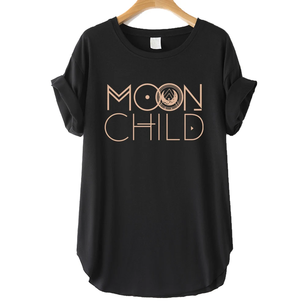 Title 4, Losse Moon Child T-shirt met verlaagde schouder...