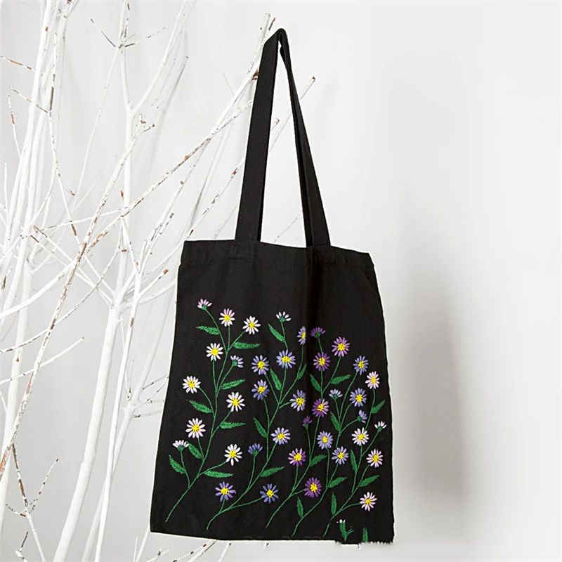 Students Fashion Simple Embroidery Canvas Bag Stylish and practical everyday bag for students Spacious and comfortable f — photo 5