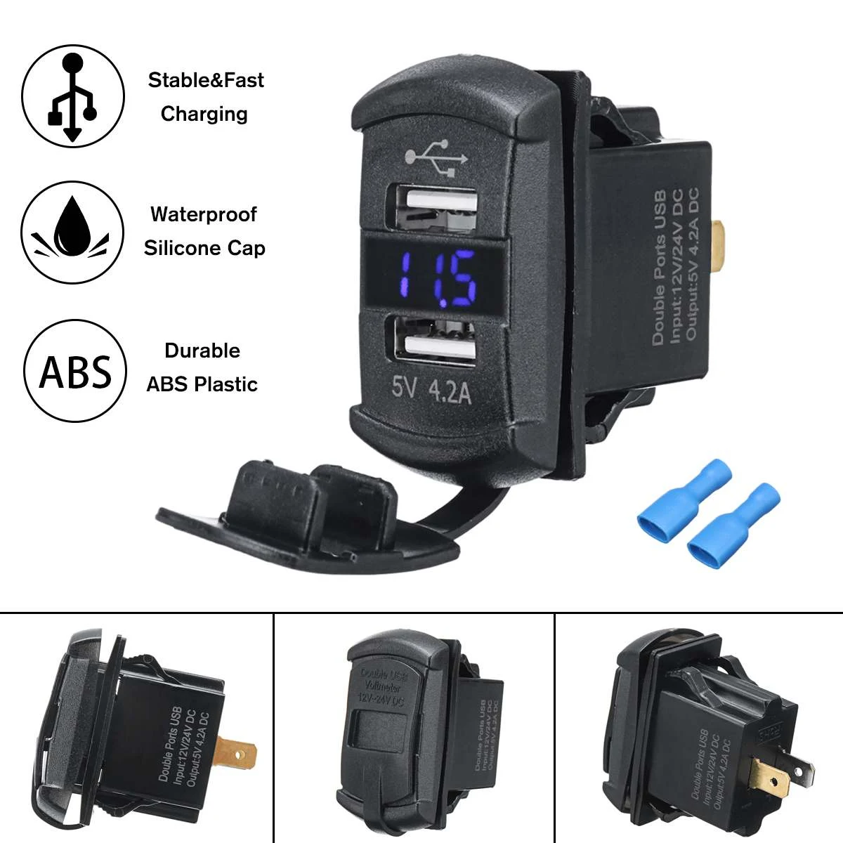 Caricatore USB doppio per auto Ricarica rapida e sicura per due dispositivi contemporaneamente Adattatore per presa accendisigari perfetto per viaggi e uso quotidiano — foto 3