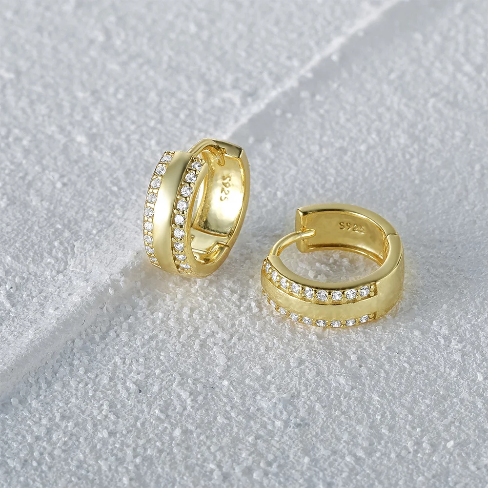 Brincos Earclip Dupla Fileira de Diamantes S925 Prata Esterlina Estilo Moderno, Brilho Intenso, Adicione Elegância ao Seu Visual — foto 5