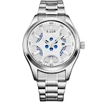 Relógio Lightwave masculino à prova d'água com pulseira de aço, economizador de energia, proteção ambiental. Durabilidade e estilo. — foto 3