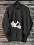 Moletom feminino com estampa de panda de manga comprida — foto 2