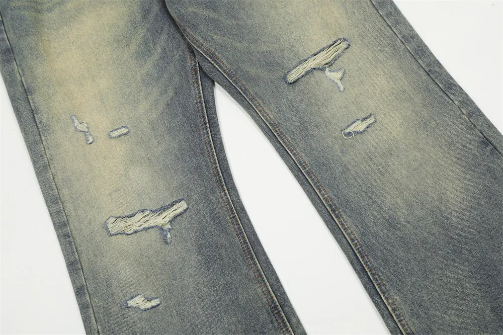 Punk Ripped Jeans Heren Broek Retro — foto 19