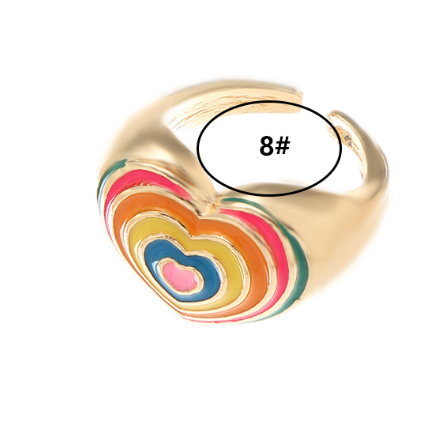 Title 1, Anel esmaltado com design de amor europeu e ame...