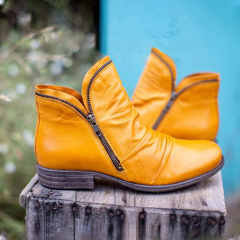 Title 3, Womens leather Martin boots with side zipper. ...