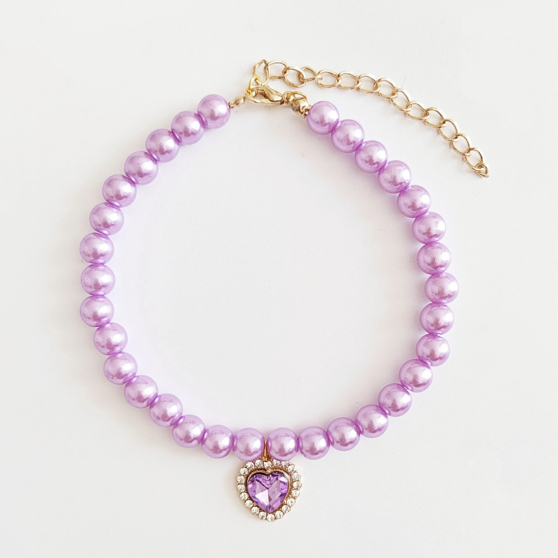 Pet necklace cat pearl pendant colorful gem, a stylish and safe accessory, perfect for your feline friend. — photo 8