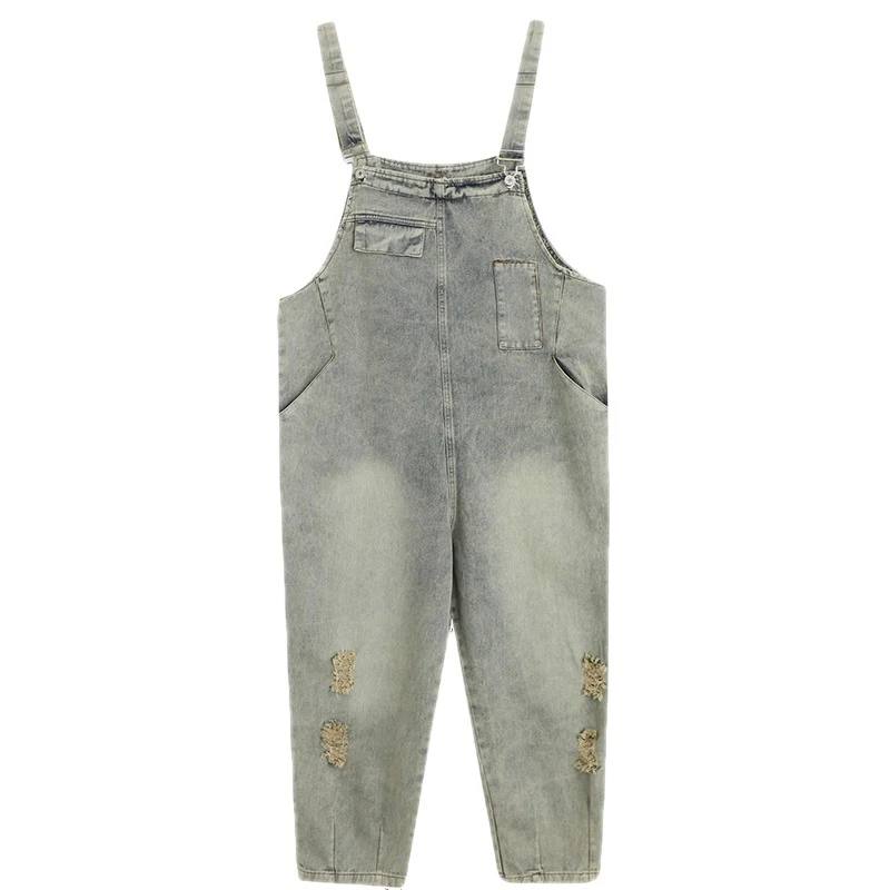 Women's Spring and Summer Art Retro Hole Jean Suspenders, a stylish and comfortable choice for a casual and trendy look. — photo 2