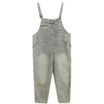 Women's Spring and Summer Art Retro Hole Jean Suspenders, a stylish and comfortable choice for a casual and trendy look. — photo 2