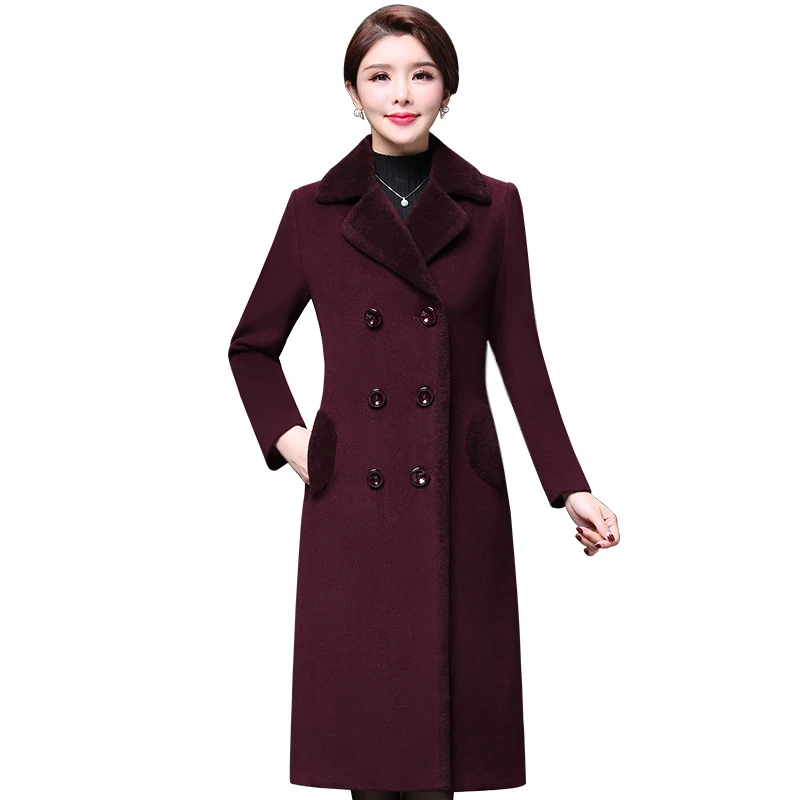 Title 3, Middle-aged womens wool coat mother dress a st...
