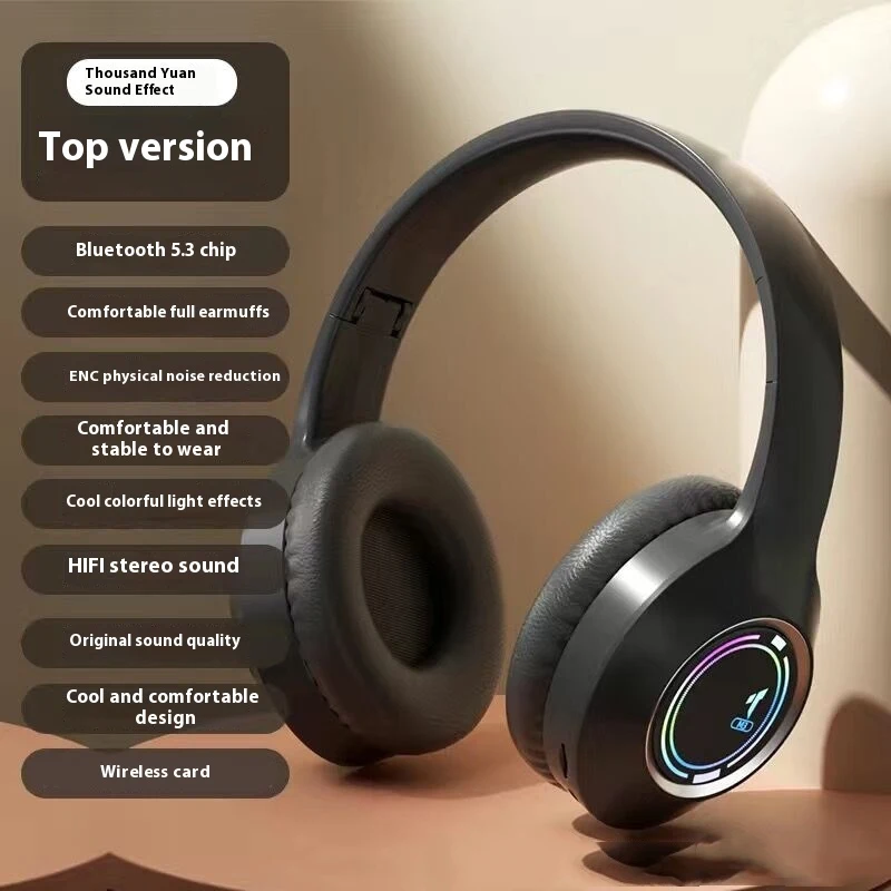 Cuffie Bluetooth M3 con Emissione Luminosa 5.3. Suono immersivo e chiamate cristalline. Design confortevole per musica e gaming. La libertà wireless a portata di mano! — foto 1