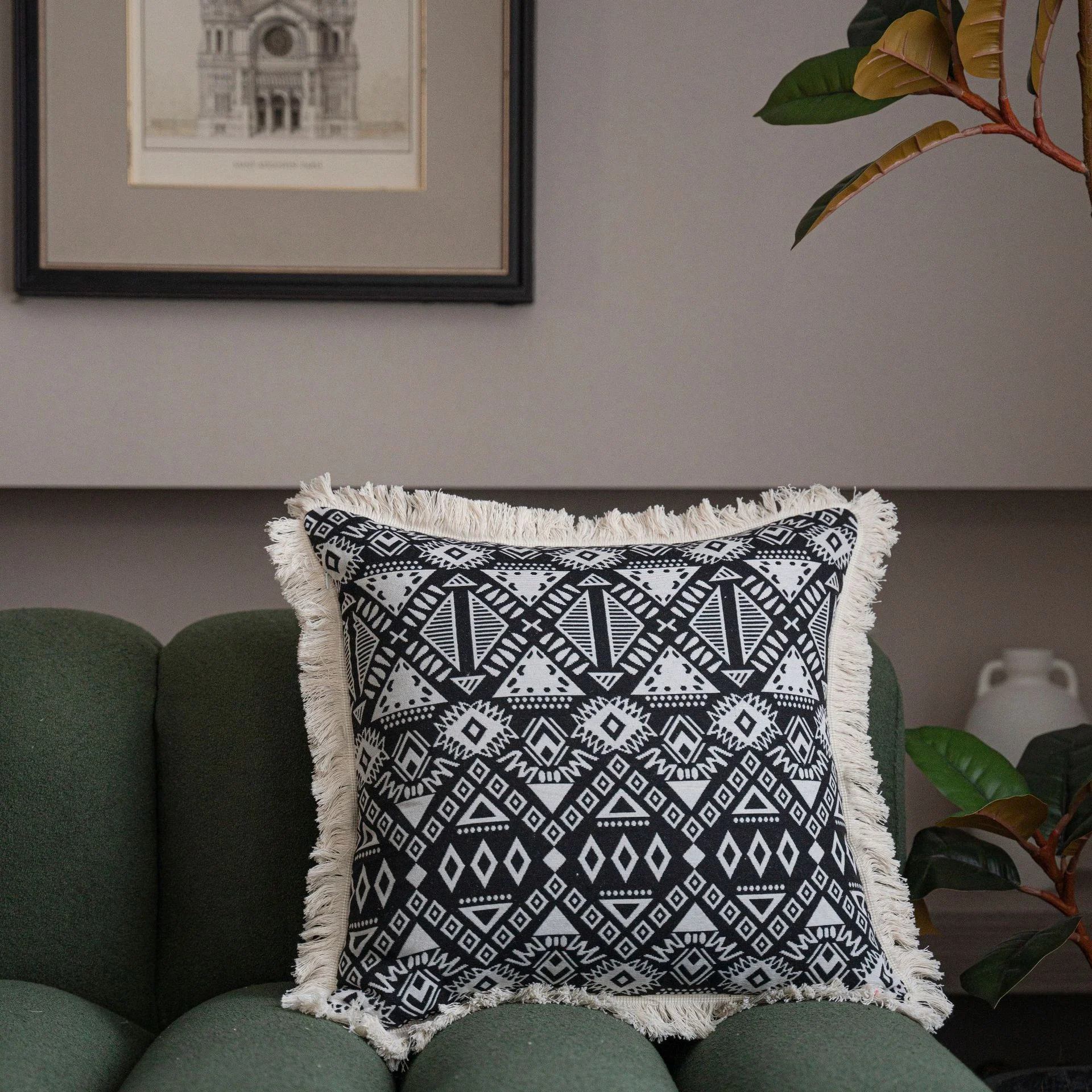 Capas de almofada para sofá Jacquard Multicolor, adicione cor e elegância à sua sala com estas capas macias e fáceis de combinar. — foto 9