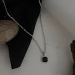60cm Black Square Necklace