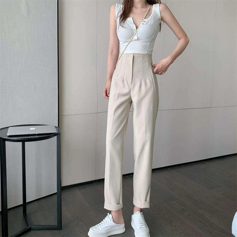 Women's Black Casual Summer High Waist Loose Suit Pants Comfortable and Stylish Perfect for Warm Weather Versatile and E — photo 5