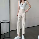 Women's Black Casual Summer High Waist Loose Suit Pants Comfortable and Stylish Perfect for Warm Weather Versatile and E — photo 5