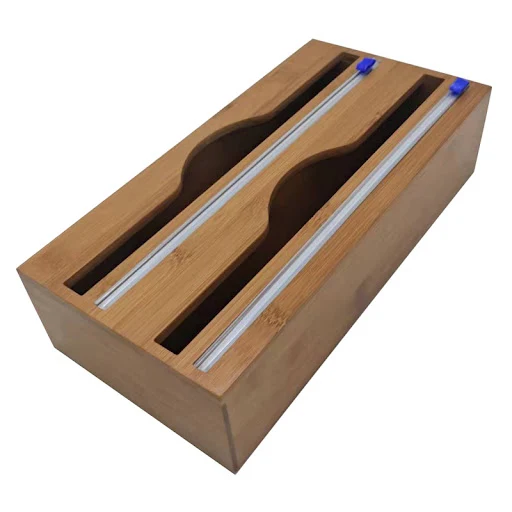 Title 5, Bamboo Cling Film Cutter Box for Kitchen Use, E...