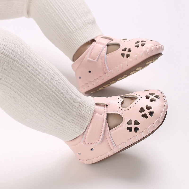 Title 17, Girls Leather Hollowed Heart Shape Soft Rubber...