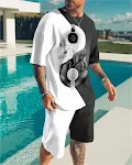 Conjunto masculino de praia casual de manga curta e calças para o verão. Conforto e estilo para curtir a praia ou o dia a dia com leveza e frescor. — foto 6