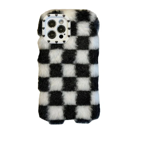 Title 3, Plush Simple Black And White Cell Phone Case Sh...