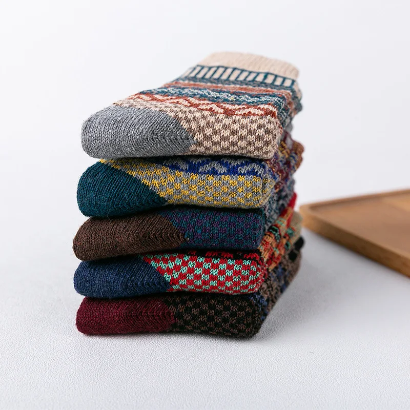 Title 2, Ladies Rabbit Wool Socks Thick Thick Line Ethni...