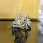 Anillo de moda de plata 925 con diamante amarillo simple — Elegancia y brillo sutil para un look diario sofisticado — foto 10
