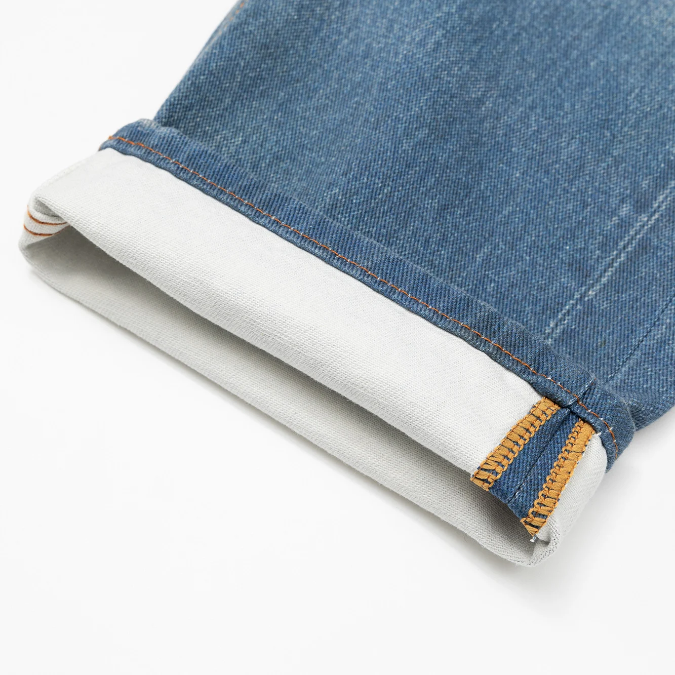 Calças Jeans Retas Vintage, Lavadas e Desfiadas com Impressão Digital Direta – Conforto e Estilo Clássico — foto 1