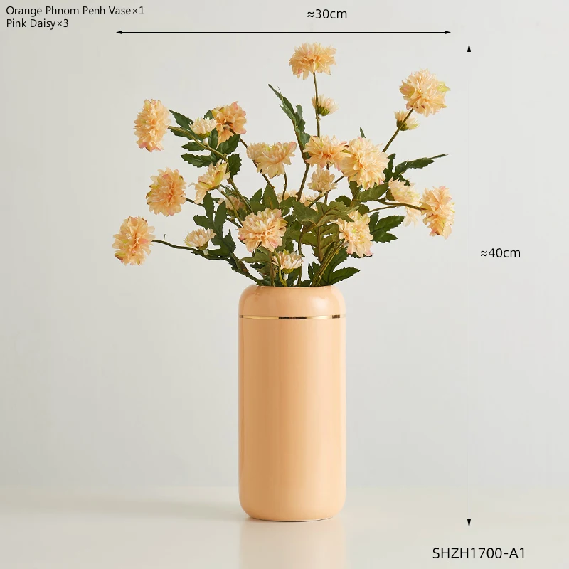 Title 7, Straight Ceramic Vase Modern Minimalist Decorat...