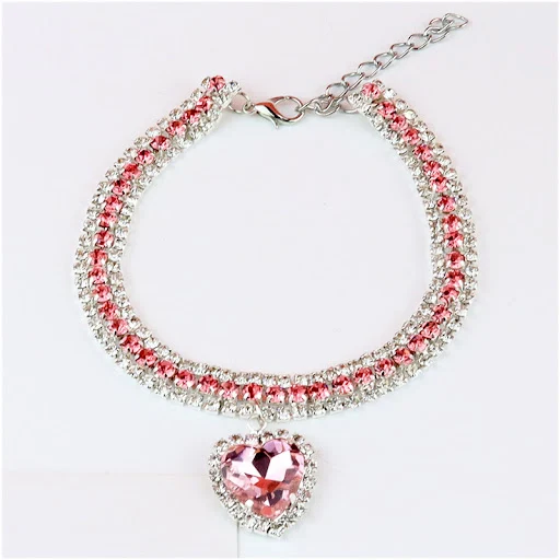 Pet Collar Cat AccessoriesPet Cat Collar Love Pendant Three Row Diamond Necklace Cat Necklace Pet Accessories Supplies C — photo 3