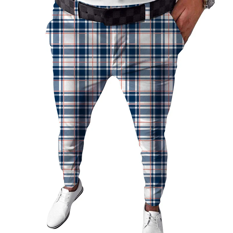 Men's Plaid Printed Casual Pants Comfortable and Stylish Versatile for Everyday Wear Modern Design Relaxed Fit Perfect f — photo 1