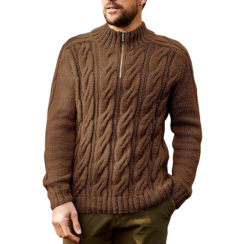 Title 5, Mens Solid Color Half High Neck Long Sleeve Sw...