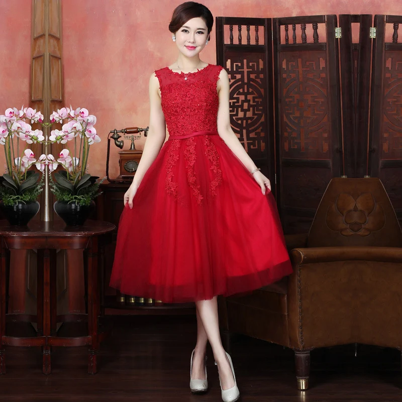 Title 3, Vestido de noche rosa midi para banquetes, dobl...