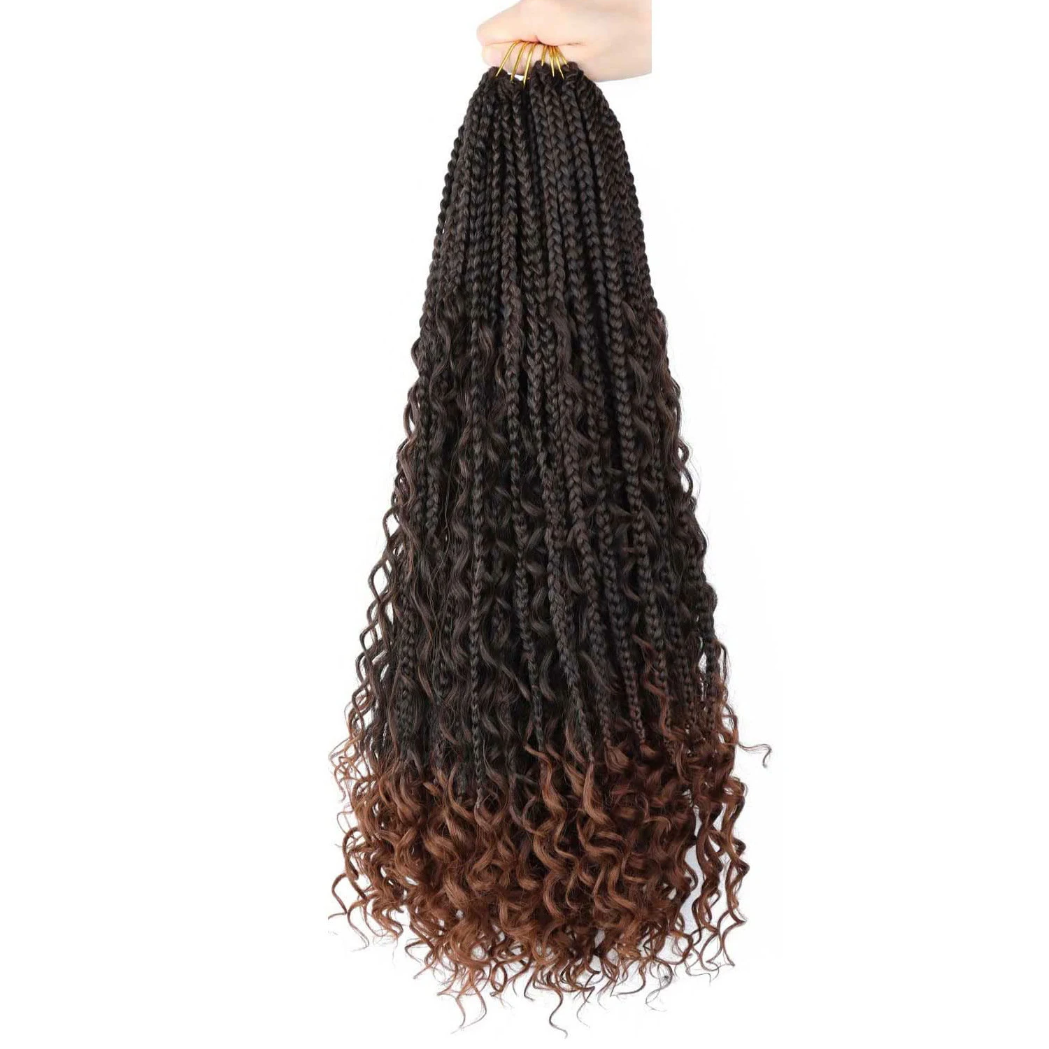 Chemical Fiber Hair Three-strand African Braid Crochet Hair, Easy Style, Natural Look, Protective Styling, and Long-last — photo 9