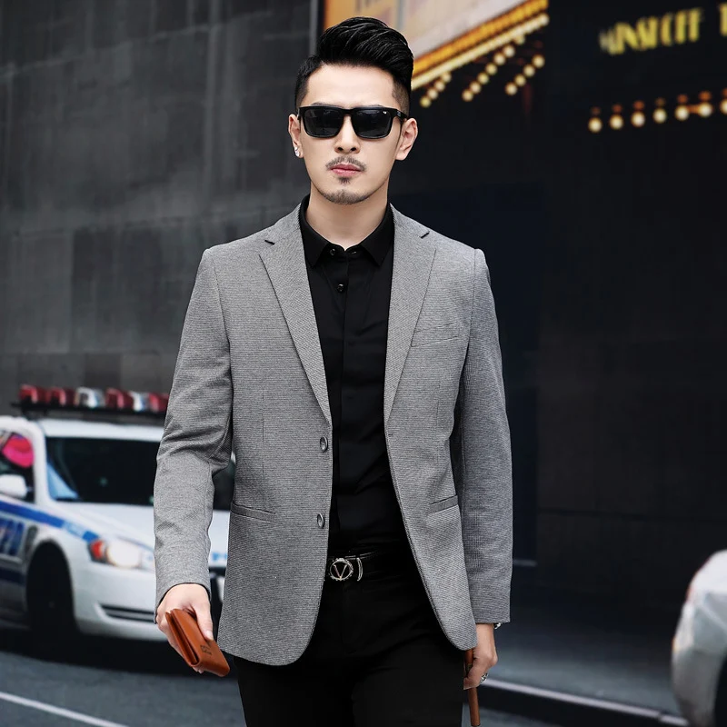 New Men's Youth Konishi Korean Version Slim Pure Color Stylish Men's Wear Comfortable and Modern Fit Perfect for Everyda — photo 1