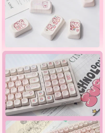 Title 2, Snack Bunny MOA Height PBT Key Caps for mechani...