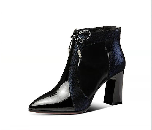 Title 6, Botas Martin Quentes Femininas Pretas Salto Alt...