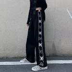 Pantalon décontracté femme coréen printemps automne, style rétro, imprimé papillon, jambes larges, grande taille, tendance. — photo 9