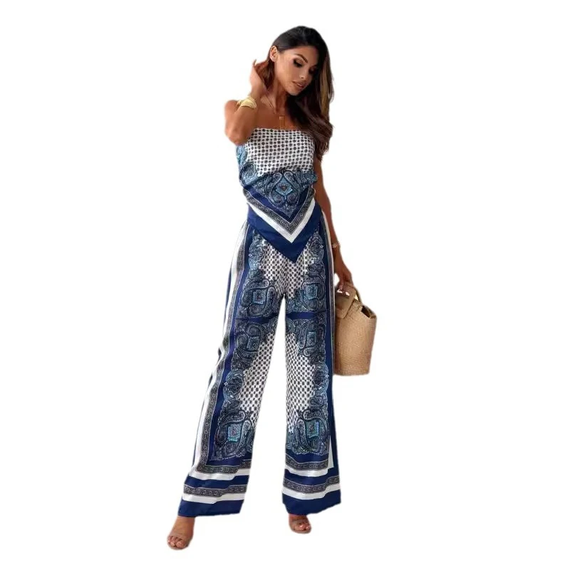 Women's Fashion Printed Suspender Wrapped Chest Pants Set — photo 16