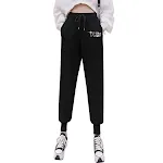 Calças casuais femininas de outono com strass, soltinhas e de tornozelo, estilo folgado, perfeitas para um look confortável e moderno. — foto 1