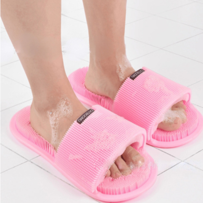 Title 3, All-round Bristle Silicone Foot Wash Slippers f...