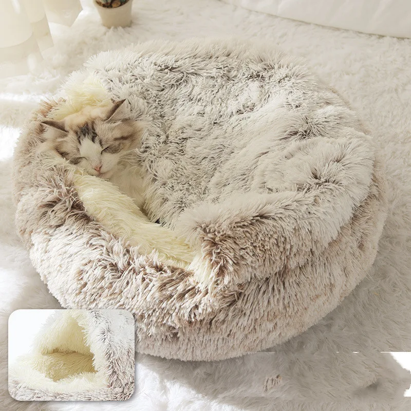 Title 4, 2 in 1 Dog and Cat Bed, Round Plush Warm Winter...