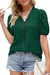 Dot Bubble Short Sleeve Chiffon Shirt for a light and breezy feel. Perfect for casual and dressy looks, offering comfort — photo 11