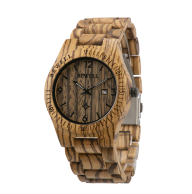 Relógio de madeira ultrafino masculino, presente criativo, quartzo. Design simples e elegante, ideal para uso diário e um presente especial. — foto 2