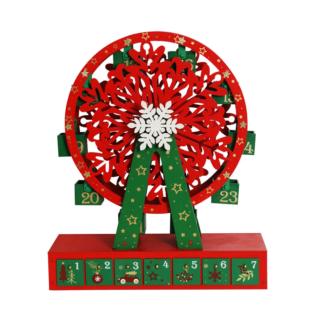 Title 3, Christmas Wooden Ferris Wheel Countdown Calenda...