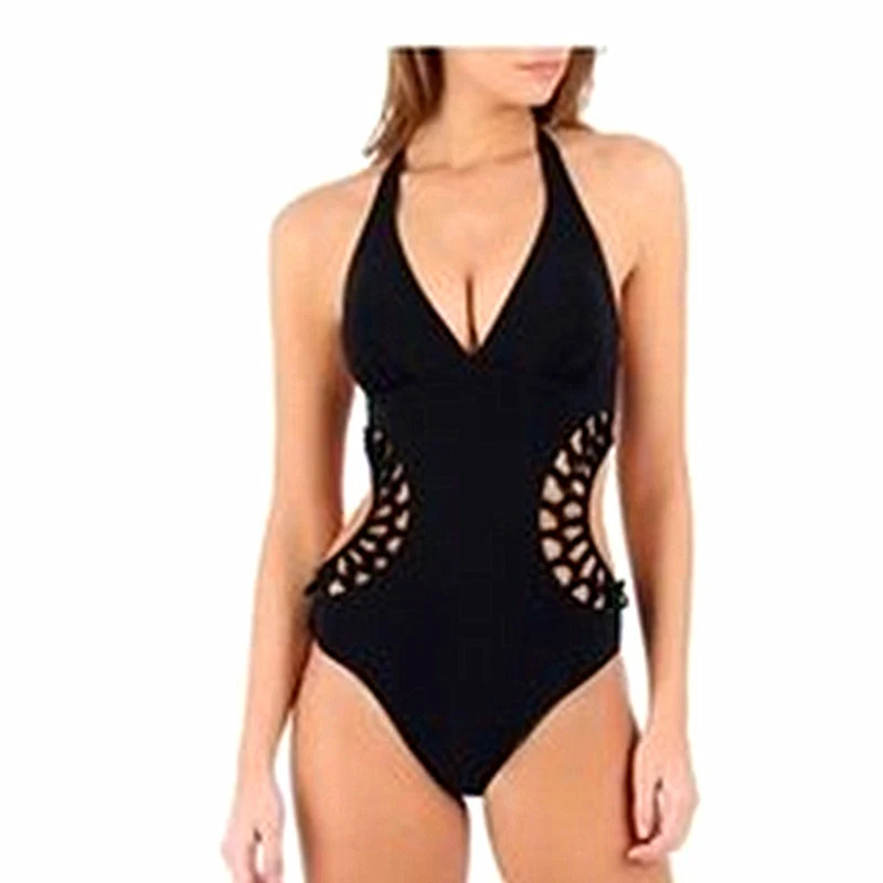 Waist braided solid color one-piece swimsuit, flattering fit, provides comfort and style for your beach or poolside look — photo 2
