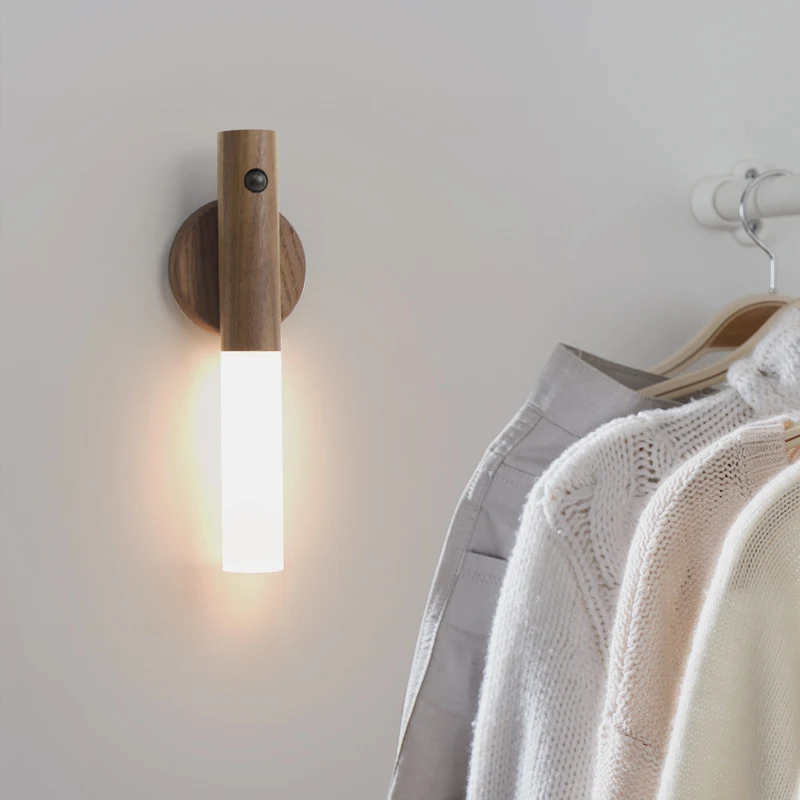 Title 7, Auto LED USB Magnetic Wood Wireless Night Light...