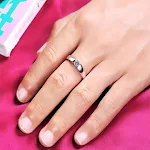 Anel de diamante com aro em ouro branco para mulheres Joia elegante e sofisticada Presente ideal para ocasiões especiais Compromisso — foto 7