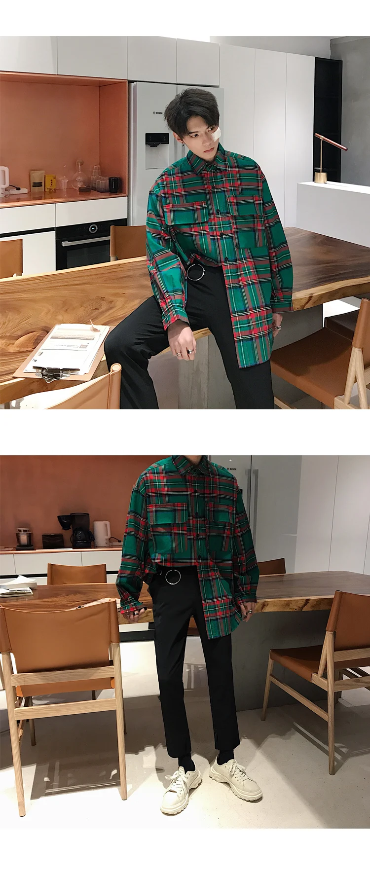 Title 2, Spring Handsome Mens Plaid Shirt Korean Trend ...