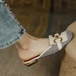Women's Retro Flat Bottom Horse Buckle Slippers, comfortable and stylish footwear for everyday wear, perfect for both in — photo 5
