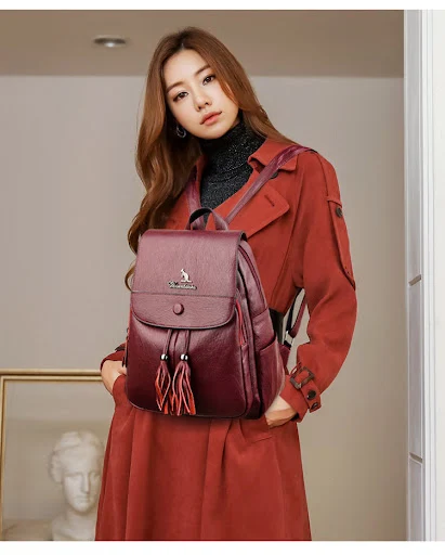 Title 5, Mochila de viagem Diamond de duas vias em couro...